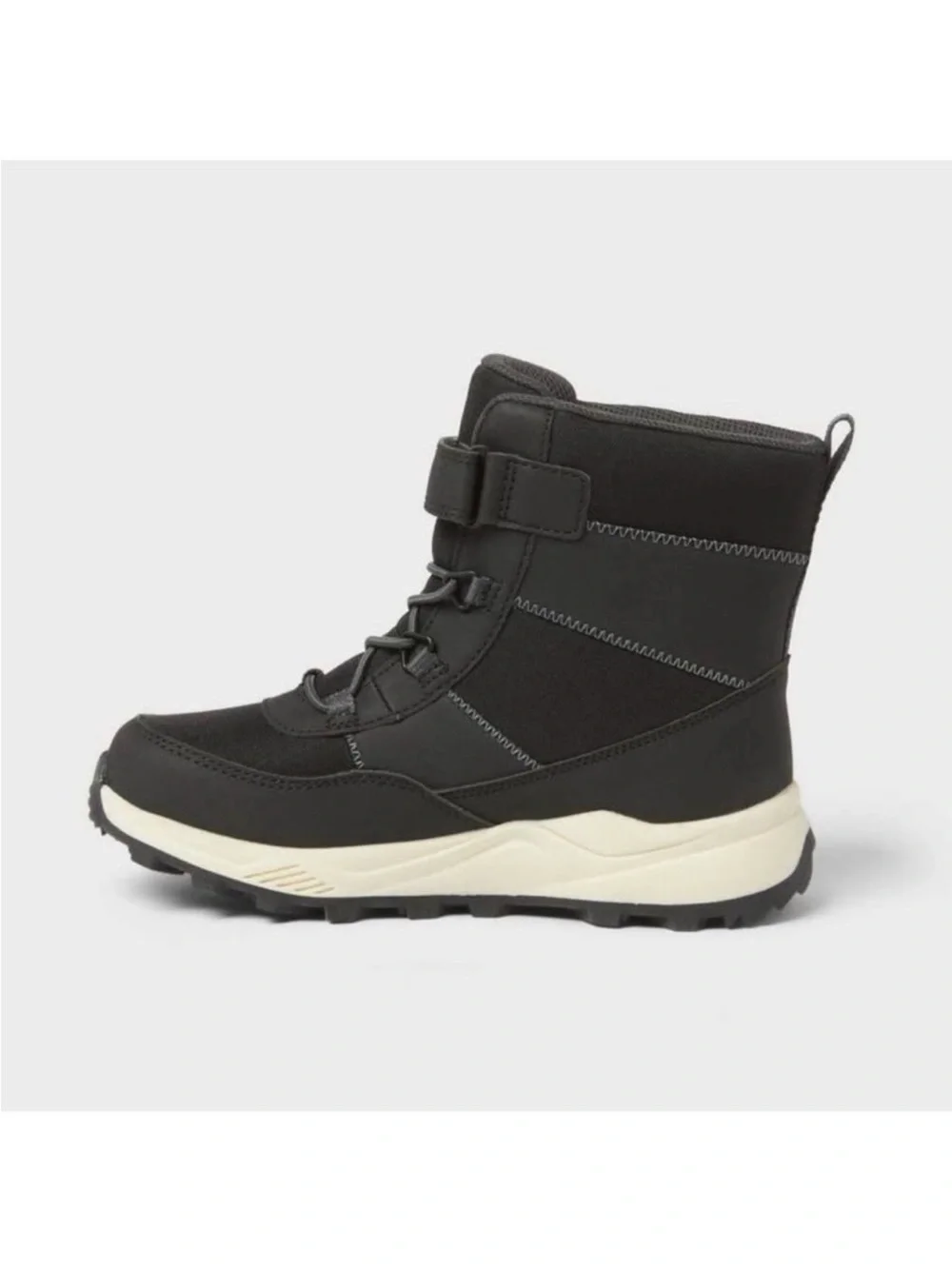 Cat & Jack Black Kids Winter Boots with White Sole